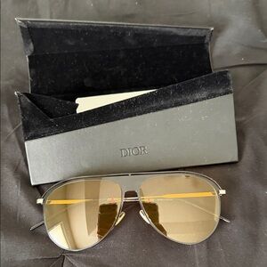 Dior Men's Gold-Tinted Aviator Sunglasses